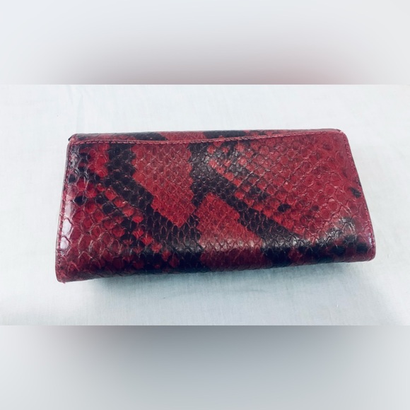 Michael Michael Kors Large Hamilton red Leather Wallet Button Snap - Picture 2 of 4